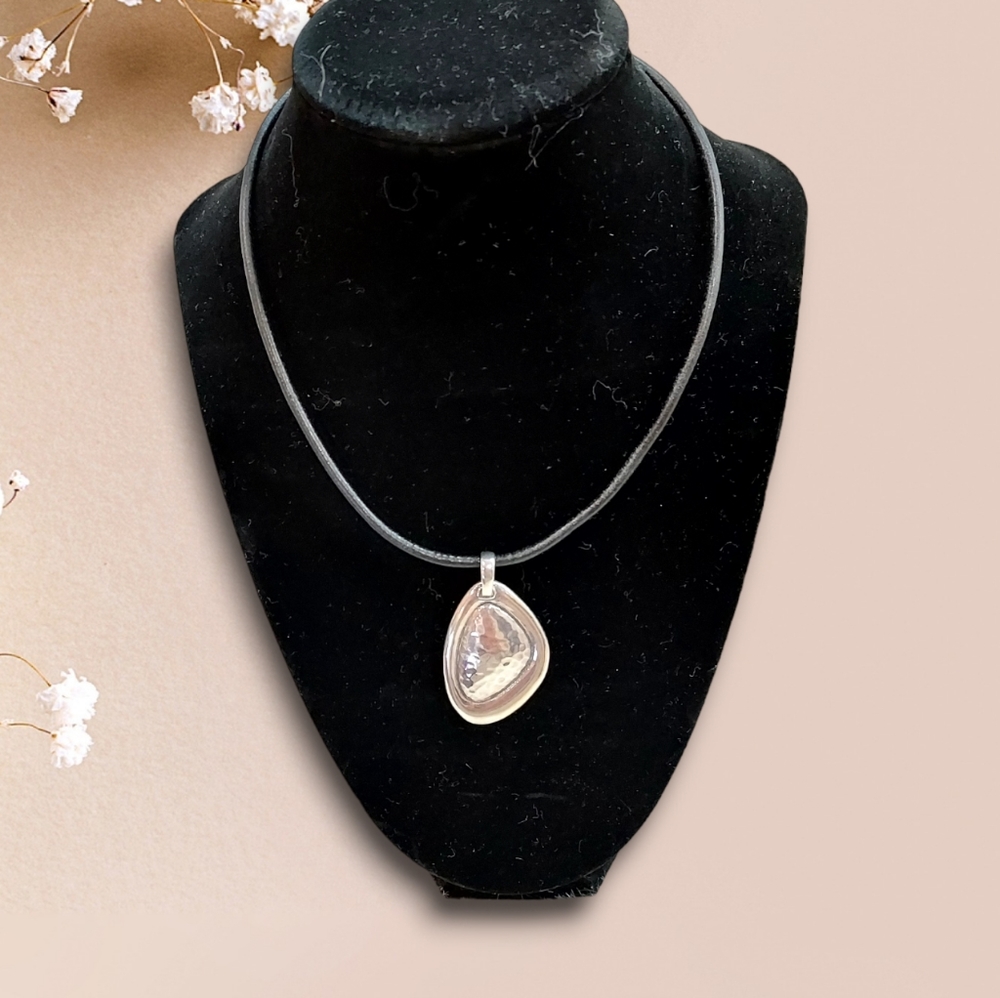 Retired SILPADA Sterling Silver Asymmetrical Hammered Pendant S1748